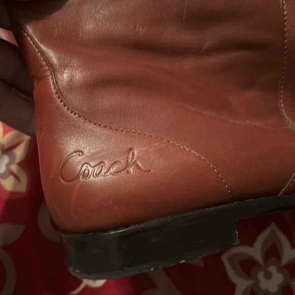 COACH Over-the-Knee Light Brown Leather Boots - Picture 6 of 7